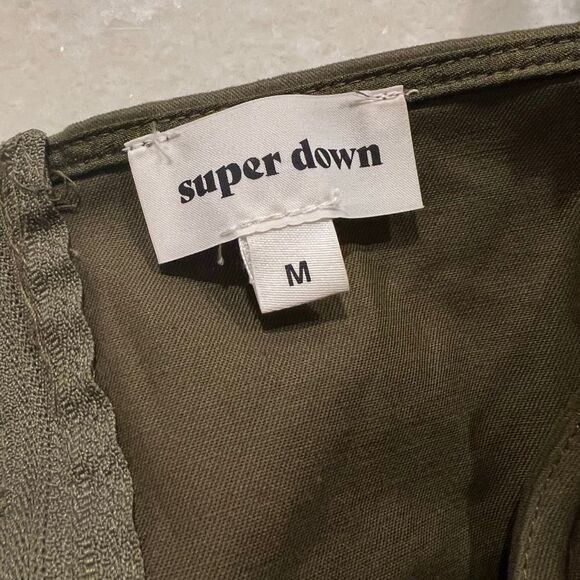 REVOLVE x Superdown Emma Lace Up Front Top, Olive Green, Women’s Medium - Picture 5 of 10